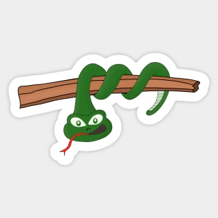 A snake hanging Sticker